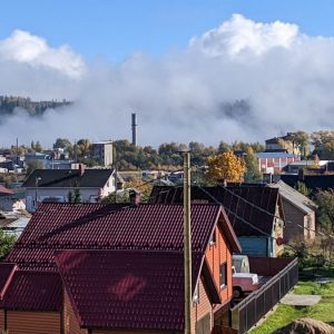 Private sector after thick fog in the morning
